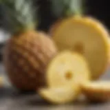 Fresh pineapple slices for cocktail preparation