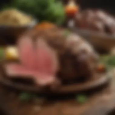 Flavor Enhancers for Prime Rib An array of seasonings and herbs for enhancing prime rib flavor
