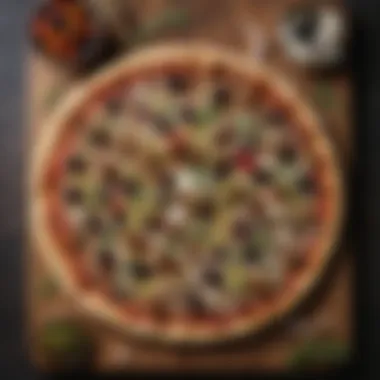 Distinctive Toppings to Elevate Your Pizza An assortment of unique toppings like artichokes, olives, and feta cheese displayed on a wooden board.