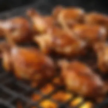 A dynamic scene of chicken wings being grilled to perfection