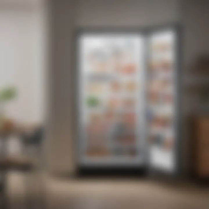 Interior layout of a spacious refrigerator highlighting storage options