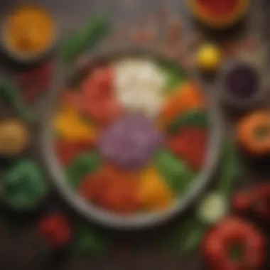 Fresh Vegetarian Ingredients A colorful arrangement of fresh vegetables and legumes showcasing vegetarian options