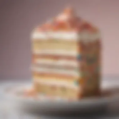 Colorful Slice of Confetti Ice Cream Cake A vibrant slice of confetti ice cream cake showcasing colorful sprinkles