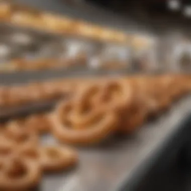 Costco Food Court Scene Featuring Pretzels A vibrant food court scene showcasing the popularity of Costco pretzels among diverse shoppers.