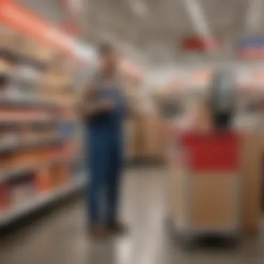 A customer receiving their order at the Costco pickup point