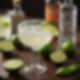 Fresh limes and tequila showcasing key ingredients for margarita