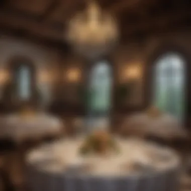 Charming Engagement Party Venue Stylish venue setup with decorative elements for an engagement celebration.
