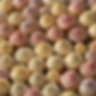 An assortment of buttercream frosting in various colors and textures