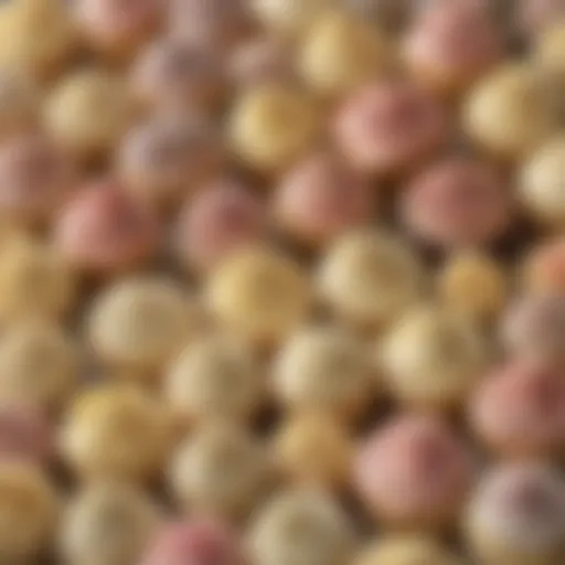 An assortment of buttercream frosting in various colors and textures
