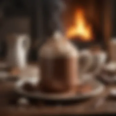 Steaming mug of homemade hot chocolate on a cozy table