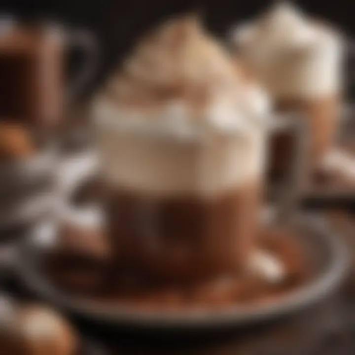 Luxurious hot chocolate topped with whipped cream and cocoa powder