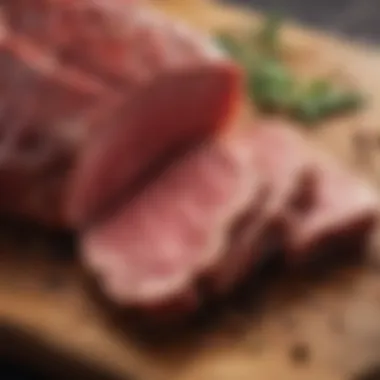 Sliced beef ready for seasoning in a marinade.