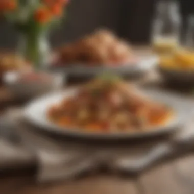 Delicious Dish in an Inviting Setting Delicious final dish served in an inviting setting