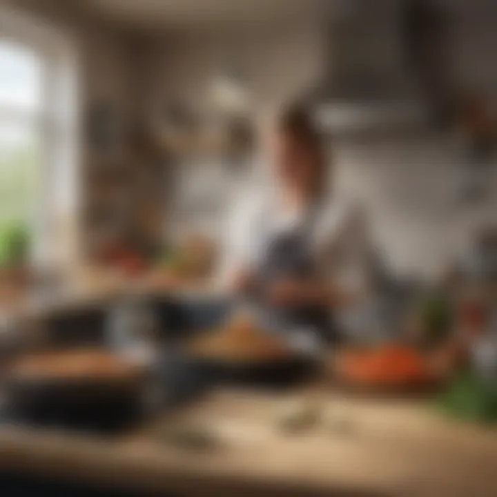 A cozy kitchen scene highlighting efficient meal preparation