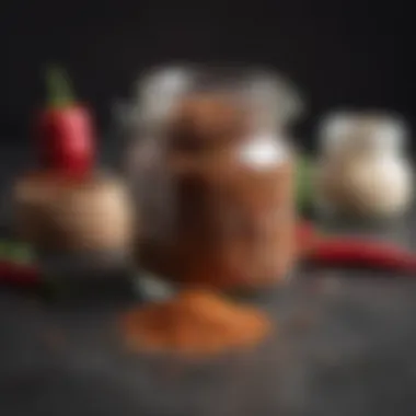 Homemade Perfection: Spice Jar A decorative jar filled with homemade chili spice blend