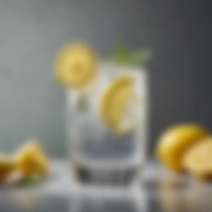 A glass of limonata with vibrant garnishes.