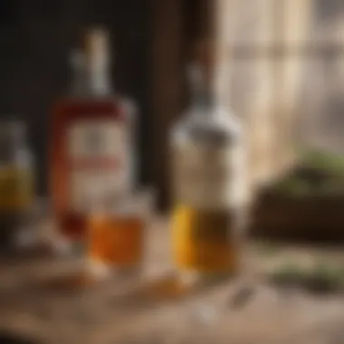 The Resurgence of Homemade Bitters Artisan bitters assortment on a rustic table