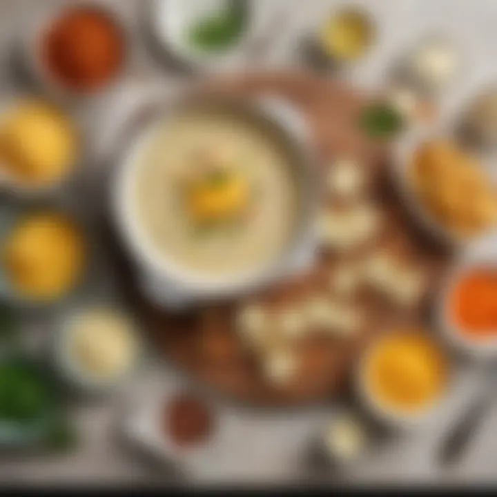 Ingredients laid out on a kitchen counter for hashbrown potato soup