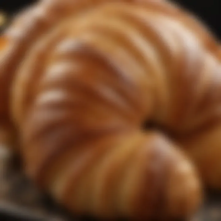 Close-up of a croissant night light showcasing its intricate design details