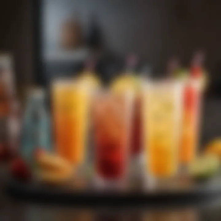 An assortment of refreshing beverages to complement movie snacks