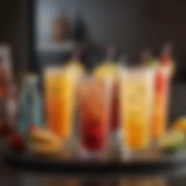 Refreshing Beverages for Movie Night An assortment of refreshing beverages to complement movie snacks