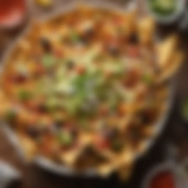 A delicious bowl of classic nachos topped with fresh ingredients