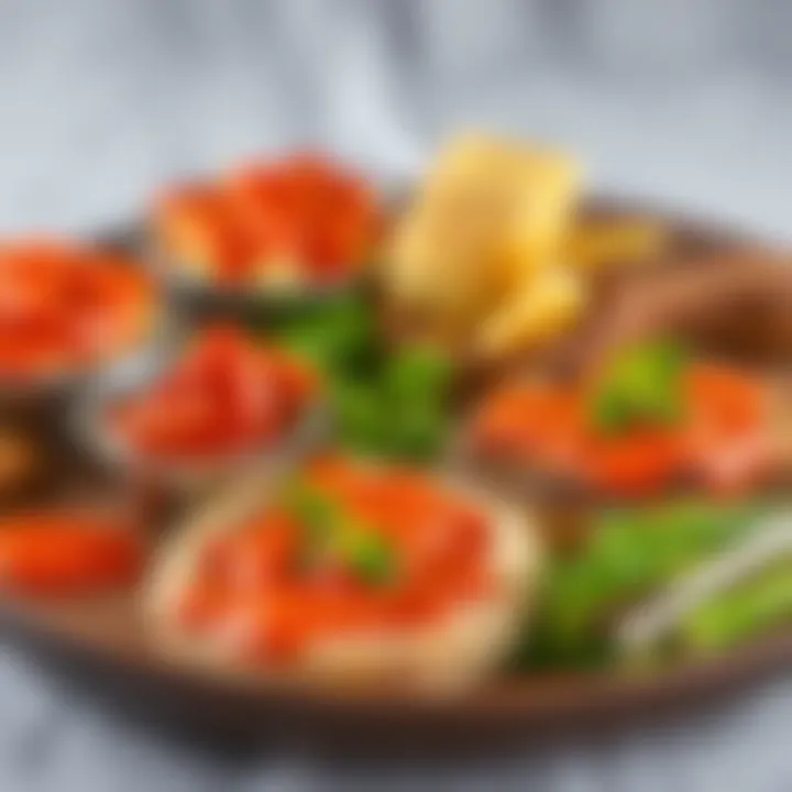 An artistic arrangement of spicy buffalo sauce-adorned dishes, showcasing its culinary versatility.