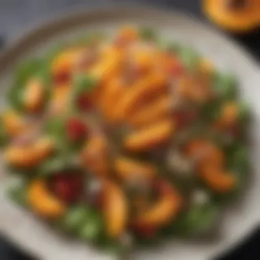 Gourmet Salad Enhanced with Apricot Balsamic Vinegar Gourmet salad drizzled with apricot balsamic vinegar