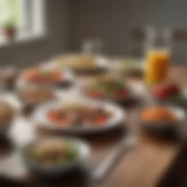 A serene dining setting with a balanced DASH diet meal ready to be enjoyed.