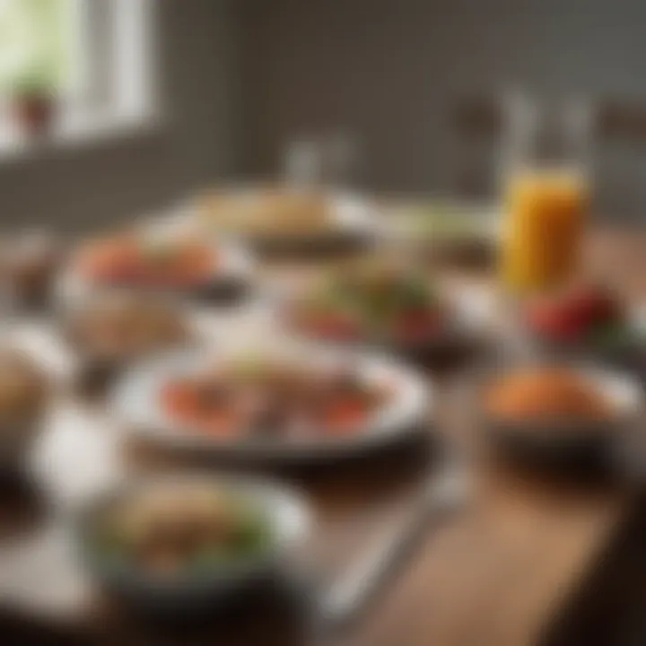 A serene dining setting with a balanced DASH diet meal ready to be enjoyed.