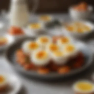 Perfectly boiled eggs displayed on a stylish plate