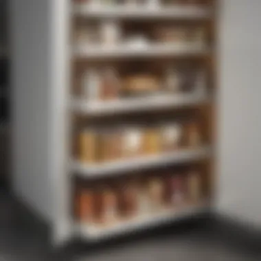 Integrated Dividers for Space Efficiency Elegant deep cupboard with integrated dividers for better organization.