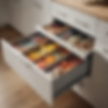 Pull-Out Drawers for Easy Access Efficient pull-out drawers maximizing deep cupboard space.
