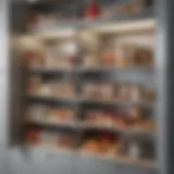 Stylish deep cupboard showcasing innovative tiered shelving organization.