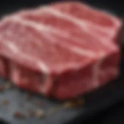 A beautifully marbled cut of Wagyu beef showcasing its unique texture.