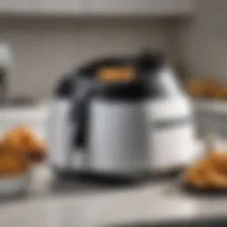 Delonghi air fryer in a modern kitchen setting