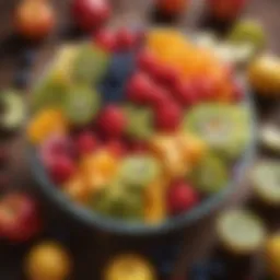 A vibrant bowl of mixed fruits showcasing fiber-rich options.