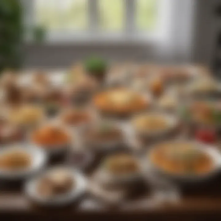 A beautifully set table with a variety of healthy, reflux-friendly meals ready to be enjoyed.