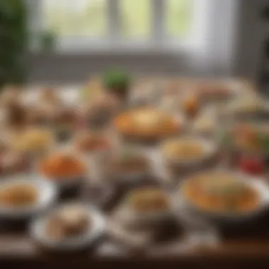 Healthy Meal Setup for Reflux Management A beautifully set table with a variety of healthy, reflux-friendly meals ready to be enjoyed.