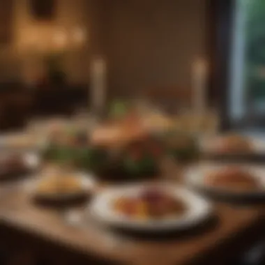 An Enchanting Dinner Ambiance An inviting table set for an intimate dinner
