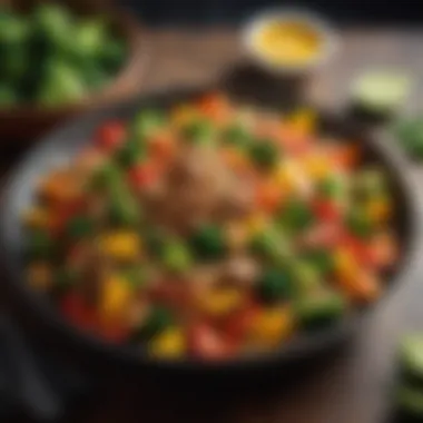 Nutritious Vegetable Stir-Fry A hearty vegetable stir-fry with colorful bell peppers and broccoli