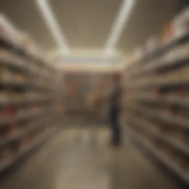 Customer browsing through books in a Dollar General store.