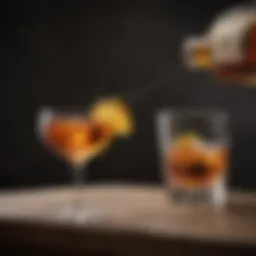 Elegant whiskey cocktail garnished with a twist of citrus