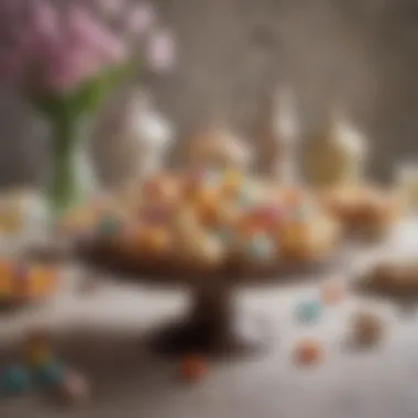 Inclusive Easter Sweets Delightful array of allergy-friendly Easter sweets on a decorative table