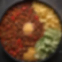 Colorful array of fresh ingredients for chili