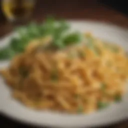 Delicious plate of pasta with fresh herbs