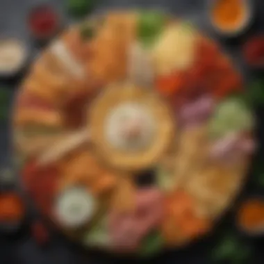 Assorted Finger Foods Platter A vibrant platter of assorted finger foods with fresh vegetables and dips