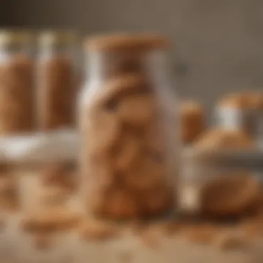 An inviting jar filled with peanut butter cookies, showcasing their soft and chewy texture.