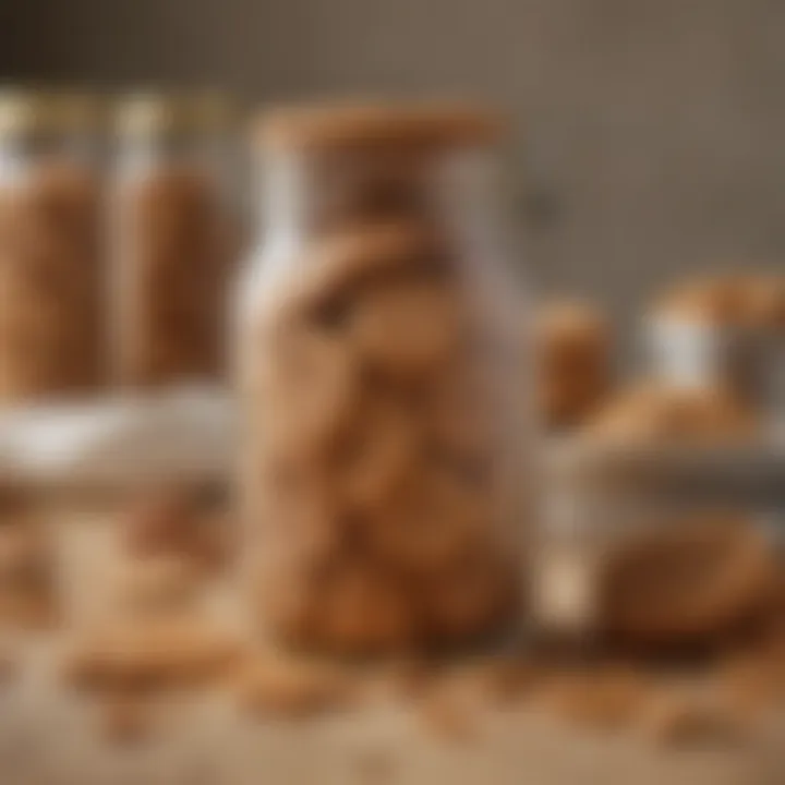 An inviting jar filled with peanut butter cookies, showcasing their soft and chewy texture.