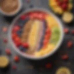 Vibrant smoothie bowl topped with fresh fruits and seeds